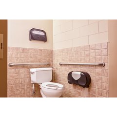 R4070BKSS Summit Twin 9" Jumbo Bath Tissue Dispenser, 3.25" core, Black/Stainless Steel  - Stainless Steel