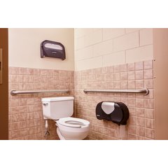 R4070BKSS Summit Twin 9" Jumbo Bath Tissue Dispenser, 3.25" core, Black/Stainless Steel  - Stainless Steel