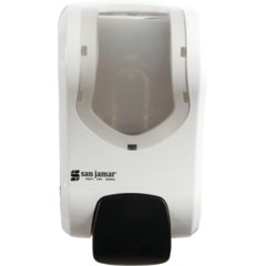 S970WHCL Summit Rely® Manual Soap & Sanitizer Dispenser, Liquid & Lotion, 900 mL, White/Clear  - White