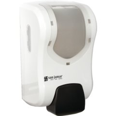 S970WHCL Summit Rely® Manual Soap & Sanitizer Dispenser, Liquid & Lotion, 900 mL, White/Clear  - White