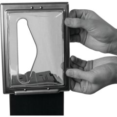 H2003CLSS Classic In-Counter Napkin Dispenser, Interfold, 750 Napkin, Clear/Stainless Steel  - Clear