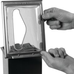 H2003CLSS Classic In-Counter Napkin Dispenser, Interfold, 750 Napkin, Clear/Stainless Steel  - Clear