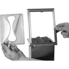 H2003CLSS Classic In-Counter Napkin Dispenser, Interfold, 750 Napkin, Clear/Stainless Steel  - Clear