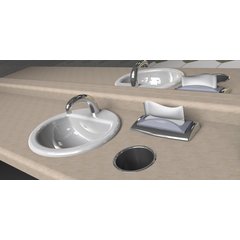 H2003CLSS Classic In-Counter Napkin Dispenser, Interfold, 750 Napkin, Clear/Stainless Steel  - Clear