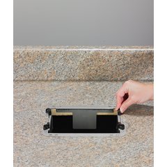 H2005CLBK Venue® In-Counter Napkin Dispenser, Fullfold Control Face, 750 Napkin, Clear/Black  - Black