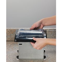 H2005CLBK Venue® In-Counter Napkin Dispenser, Fullfold Control Face, 750 Napkin, Clear/Black  - Black