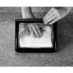 H2005CLBK Venue® In-Counter Napkin Dispenser, Fullfold Control Face, 750 Napkin, Clear/Black  - Black