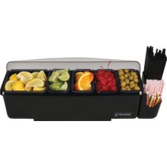 BD4005E Dome® Garnish Center - 8 Pint - 5 Tray  - Black