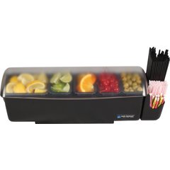 BD4005E Dome® Garnish Center - 8 Pint - 5 Tray  - Black