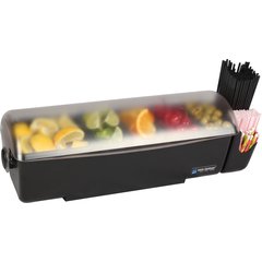 BD4005E Dome® Garnish Center - 8 Pint - 5 Tray  - Black