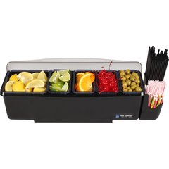 BD4005E Dome® Garnish Center - 8 Pint - 5 Tray  - Black