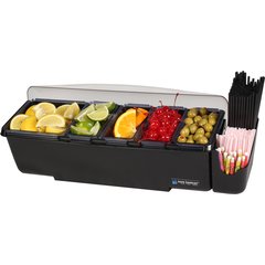 BD4005E Dome® Garnish Center - 8 Pint - 5 Tray  - Black