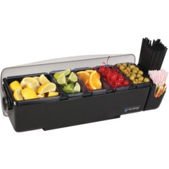 BD4005E Dome® Garnish Center - 8 Pint - 5 Tray  - Black