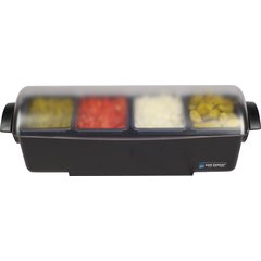 BD4004 The Dome® Condiment Center - 12 Pint - 4 Tray  - Black