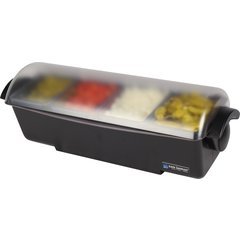 BD4004 The Dome® Condiment Center - 12 Pint - 4 Tray  - Black