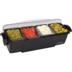 BD4004 The Dome® Condiment Center - 12 Pint - 4 Tray  - Black