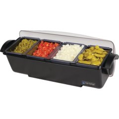 BD4004 The Dome® Condiment Center - 12 Pint - 4 Tray  - Black