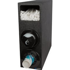 L22CS2951BK Sentry Beverage, Lid & Straw 3-Slot Dispenser Cabinet - Black  - Black