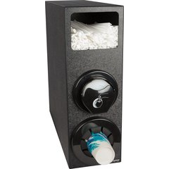 L22CS2951BK Sentry Beverage, Lid & Straw 3-Slot Dispenser Cabinet - Black  - Black