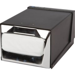 H3001BKC Classic Countertop Napkin Dispenser, Fullfold, 300 Napkin, Chrome/Black  - Black