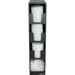 L2203 Lid and Straw Tower 4- Slot 26.25" x 7.25" x 15.25" - Black  - Black