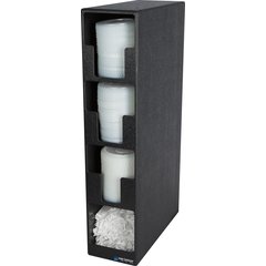 L2203 Lid and Straw Tower 4- Slot 26.25" x 7.25" x 15.25" - Black  - Black