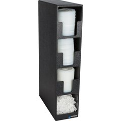 L2203 Lid and Straw Tower 4- Slot 26.25" x 7.25" x 15.25" - Black  - Black