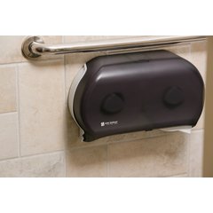 R4000TBK Classic Twin 9" Jumbo Bath Tissue Dispenser, 3.25" core, Black Pearl  - Black