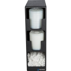 L2202 Lid and Straw Tower 3- Slot 20.25" x 7.25" x 15.25" - Black  - Black