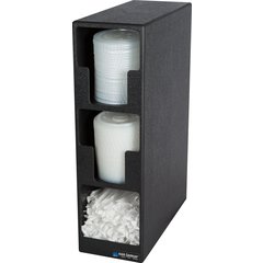 L2202 Lid and Straw Tower 3- Slot 20.25" x 7.25" x 15.25" - Black  - Black