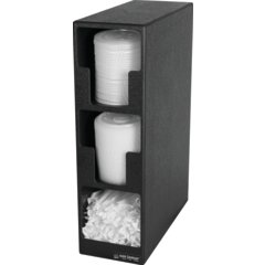 L2202 Lid and Straw Tower 3- Slot 20.25" x 7.25" x 15.25" - Black  - Black