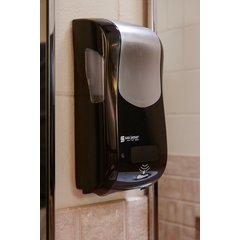SH970BKSS Summit Rely® Hybrid Electronic Soap, Liquid & Lotion, 900 mL, Black/Stainless Steel - Stainless Steel