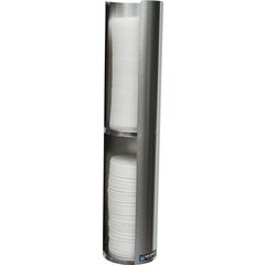 L3502 Wall-Mount Lid Dispenser - 24-46 oz. - Double Lid  - Silver