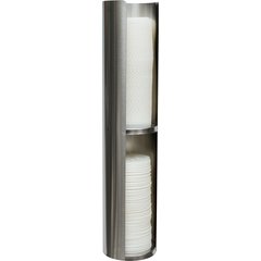 L3502 Wall-Mount Lid Dispenser - 24-46 oz. - Double Lid  - Silver