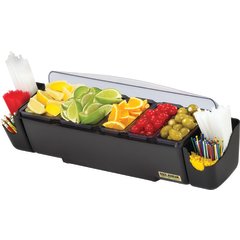 BD4023S Dome® Garnish Center - 9 Pint - 5 Tray  - Black