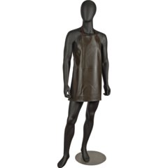 604VBA-BR Vinyl Bib Apron - Brown  - Brown