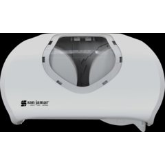 R3670WHCL Summit Versatwin® Dual Standard Roll Tissue Dispenser, White/Clear, 1.5" core