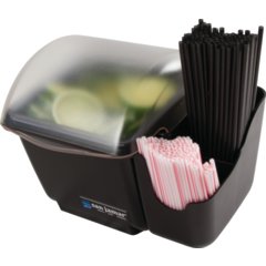 BD2002CAR Mini Dome Condiment Holder with Snap-On Caddy 1 qt - Black  - Black