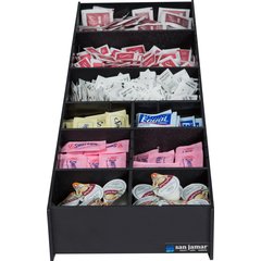 L2900 Coffee Condiment and Straw Organizer  25 3/16" x 8 3/6" - Black  - Black