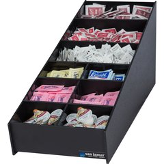 L2900 Coffee Condiment and Straw Organizer  25 3/16" x 8 3/6" - Black  - Black