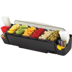 BD4006S Dome® Garnish Center - 6 Pint - 6 Tray  - Black