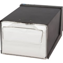 H3001CLBK Classic Countertop Napkin Dispenser, Fullfold, 300 Napkin, Clear/Black  - Black