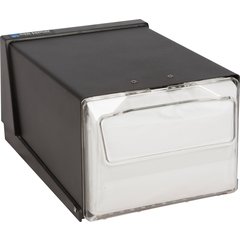 H3001CLBK Classic Countertop Napkin Dispenser, Fullfold, 300 Napkin, Clear/Black  - Black