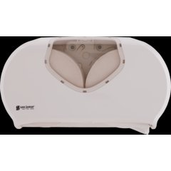 R4070WHCL Summit Twin 9" Jumbo Bath Tissue Dispenser, 3.25" core, White/Clear  - Clear