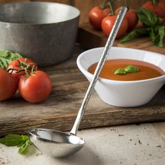 60203 Terra™ Ladle 13.5" - 4 oz - Hammered Mirror Finish - Stainless Steel