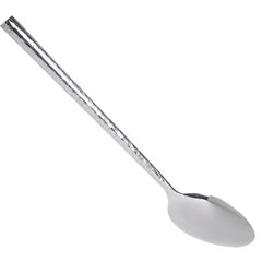 60205 Terra™ Solid Spoon 10" - Hammered Mirror Finish - Stainless Steel
