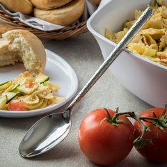 60205 Terra™ Solid Spoon 10" - Hammered Mirror Finish - Stainless Steel