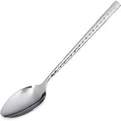 60206 Terra™ Solid Spoon 9.5" - Hammered Mirror Finish - Stainless Steel
