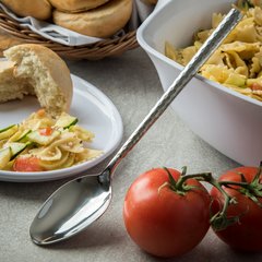 60206 Terra™ Solid Spoon 9.5" - Hammered Mirror Finish - Stainless Steel