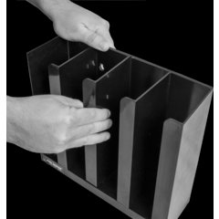 PCL3ADJ Portion Cup & Lid Organizer - Adjustable  - Black